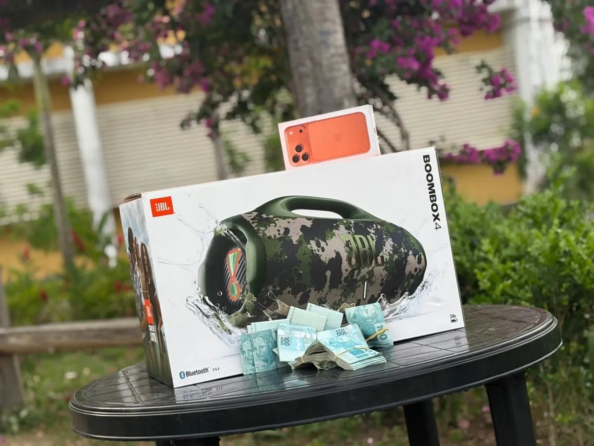 CENTENA: IPHONE 17 PRO MAX + JBL BOOMBOX 4 OU 15.000,00 SORTEIO 02 DE MAIO