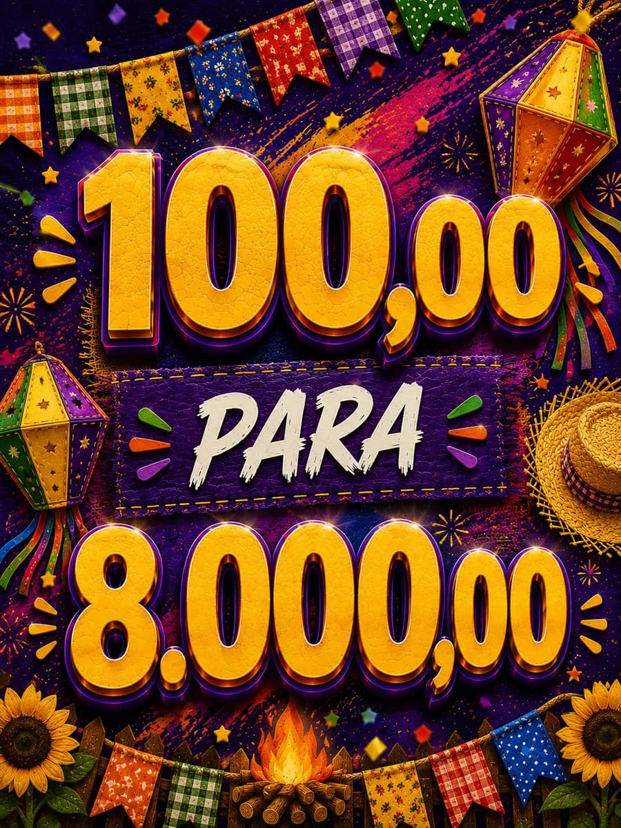 DEZENA : 100,00 PARA 8.000,00 SORTEIO 10 DE JUNHO