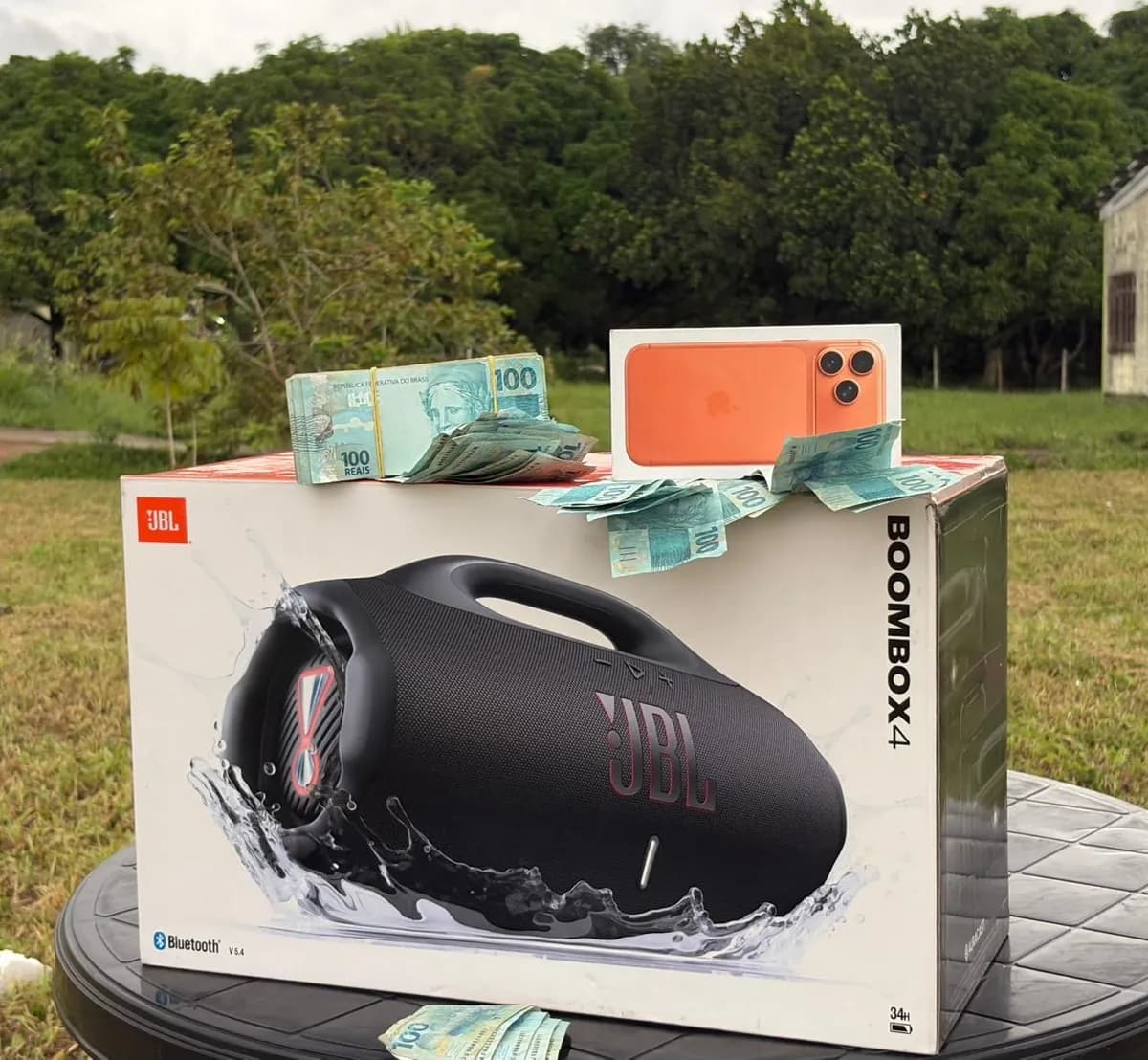 CENTENA : IPHONE 17 PRO MAX + JBL BOOMBOX 4 OU 15.000,00 SORTEIO 14 DE JUNHO