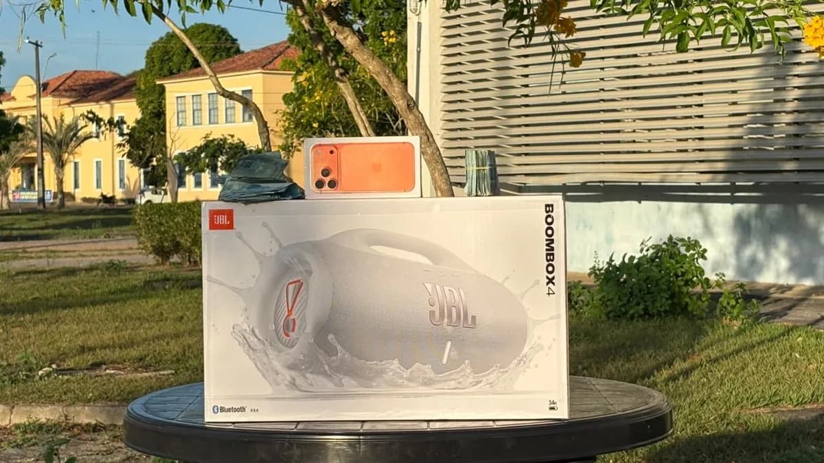 CENTENA : IPHONE 17 PRO MAX + JBL BOOMBOX 4 OU 15.000,00 SORTEIO 20 DE JUNHO